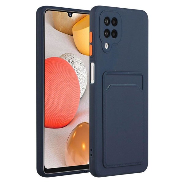 Card Holder Cover til Samsung Galaxy A12 5g - Mørkeblå Blue