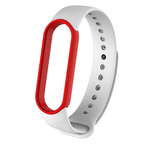 Xiaomi Mi Band 5 kaksivärinen kellonauha - Punainen / Valkoinen White