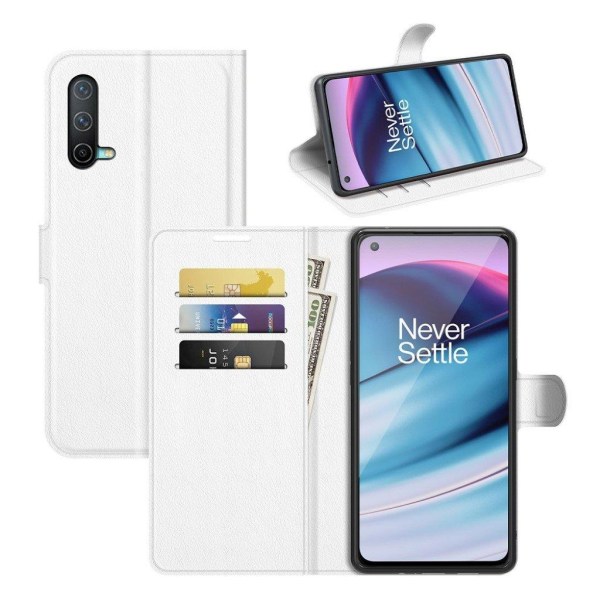 Klassisk OnePlus Nord CE 5G flip etui - Hvid White