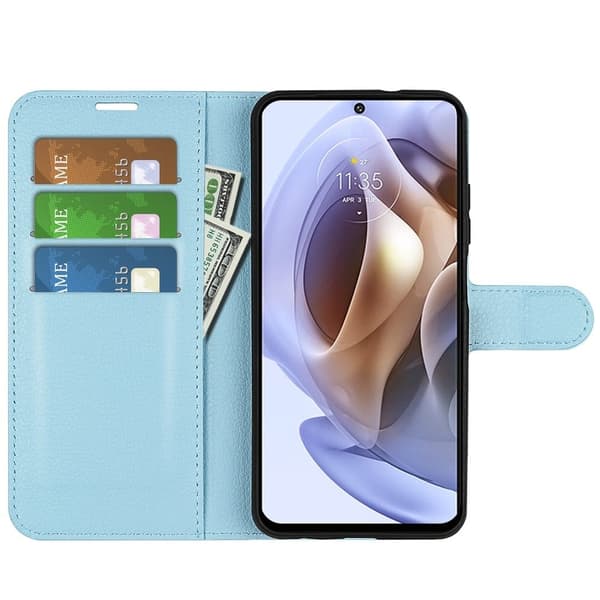 Classic Motorola Moto G31 Flip Etui - Blå Blue