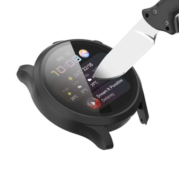 Huawei Watch 3 TPU cover + tempered glass - Silver Silvergrå