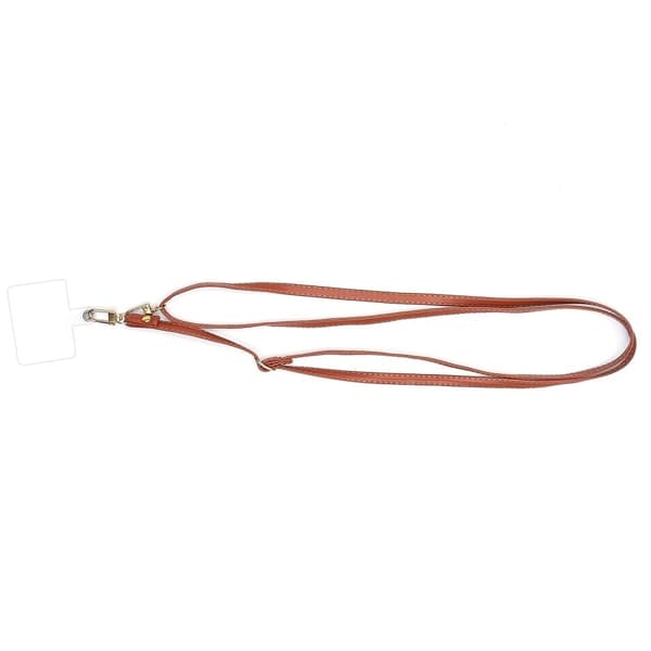 Universal crossbody-nackrem i läder med transparent dyna - Brun Brun