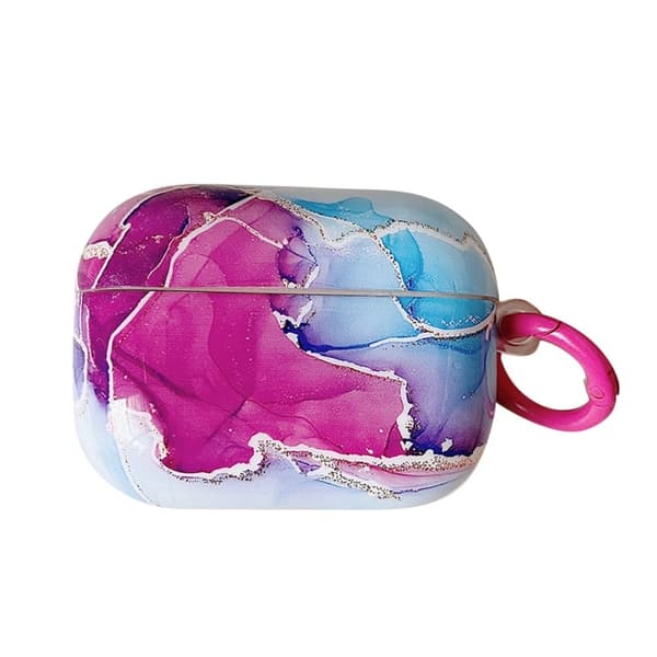 AirPods 3 marmorikuvioinen kotelo soljella - Ruusu Ja Sininen Pink