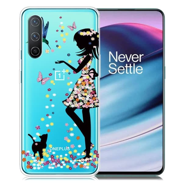 Deco OnePlus Nord CE 5G Suojakotelo - Perhonen Girl Multicolor