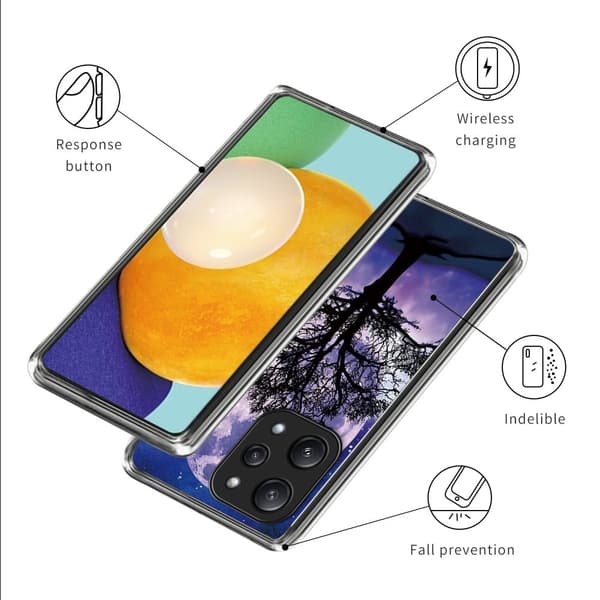 Deco Xiaomi Redmi 12 / Xiaomi Poco M6 Pro cover - Træ Og Måne Purple
