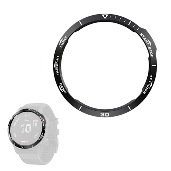 Garmin Fenix 6X rustfrit stål bezel - sort / Style B Black