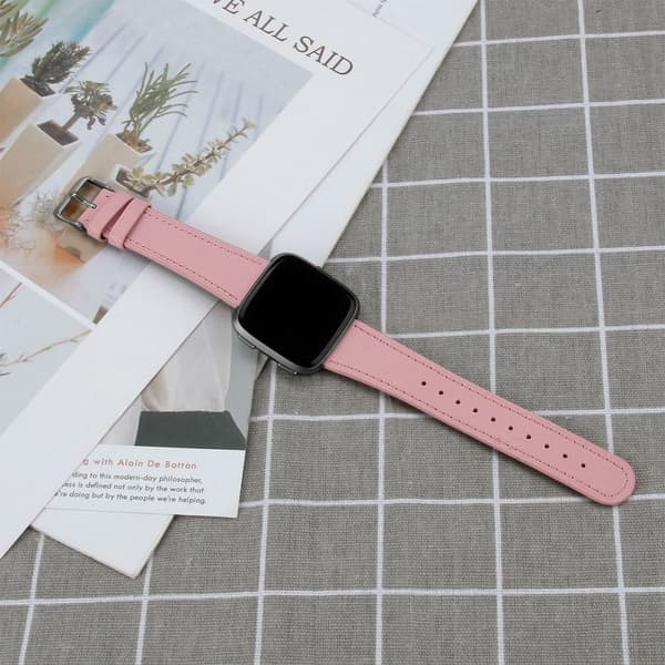 Aitoa nahkaa Fitbit Sense 2 / Versa 4 - Pinkki Pink