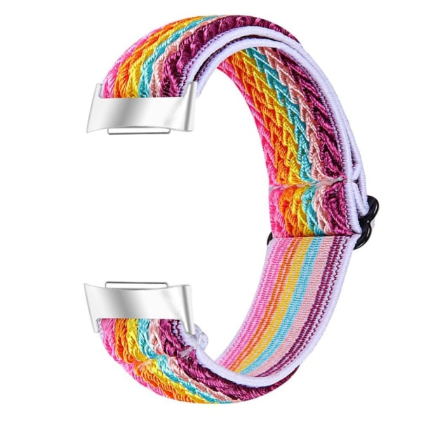 Fitbit Charge 5 elastic nylon watch strap - Rainbow multifärg