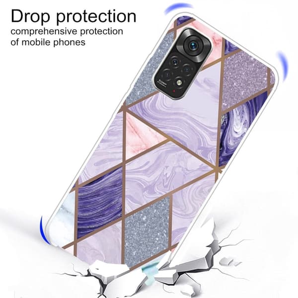Marble Xiaomi Redmi Note 11 Pro 5G Suojakotelo - Triangles And Diamond Marble Purple