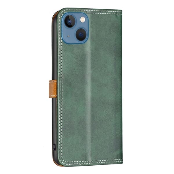BINFEN kaksivärinen nahkakotelo iPhone 13 - Vihreä Green