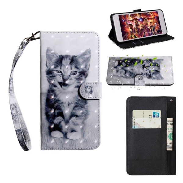 Samsung Galaxy A70 décor patterned leather case - Lovely Cat Multicolor