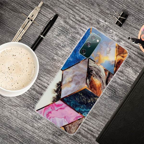 Marble Samsung Galaxy S20 FE Etui - Vibrant Marble Diamond Multicolor