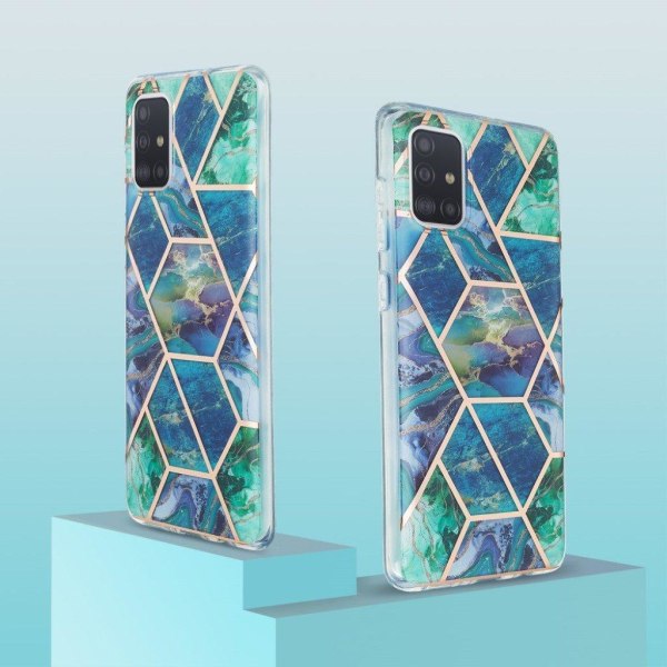 Marble design Samsung Galaxy A71 kotelot - Sininen Blue