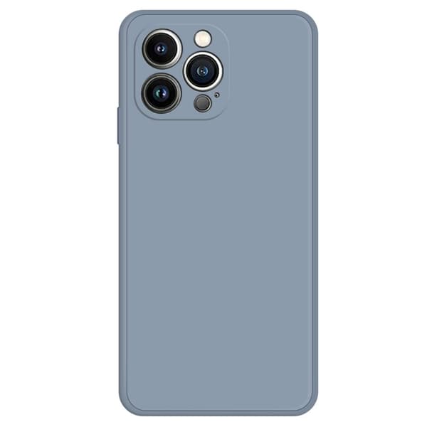 Avfaset gummiert anti-falldeksel for iPhone 15 Pro - Gråblå Blue