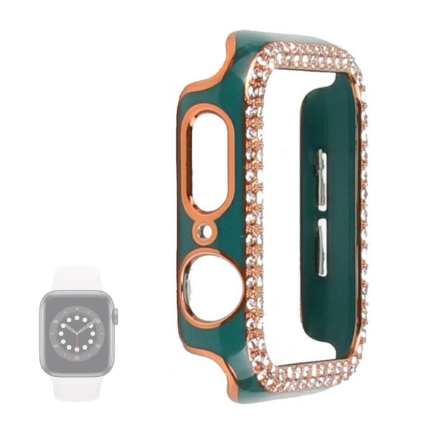 Apple Watch 40 mm dobbeltfarvet rhinestone-cover - Grøn / Grøn Green