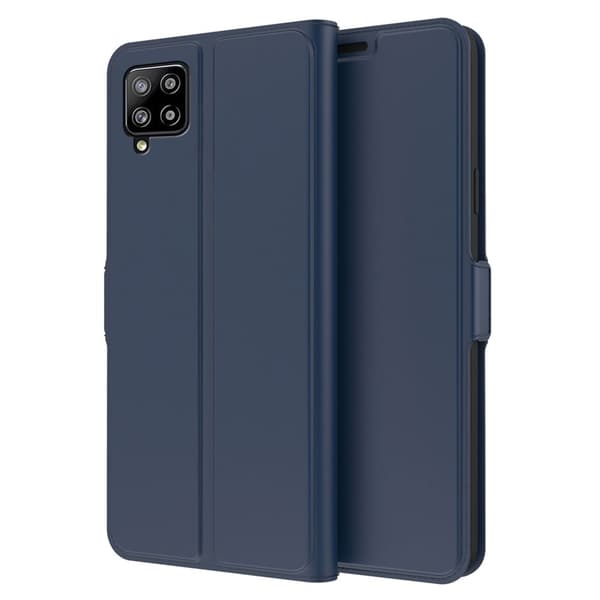 Glat og tyndt premium Samsung Galaxy A42 5G læderetui - Blå Blue