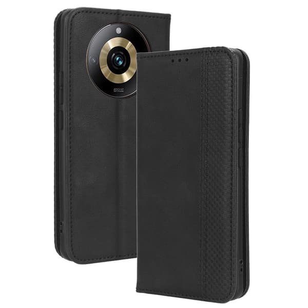 Bofink Vintage Realme 11 Pro / 11 Pro Plus Læretui - Svart Black