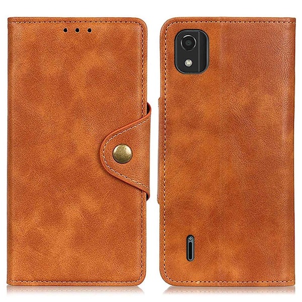 Alpha Nokia C2 2nd Edition læder flip etui - Brun Brown