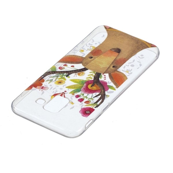 Samsung Galaxy J6 (2018) mobiletui i silikone med printede kvalitets mønster - Farverig elg Multicolor