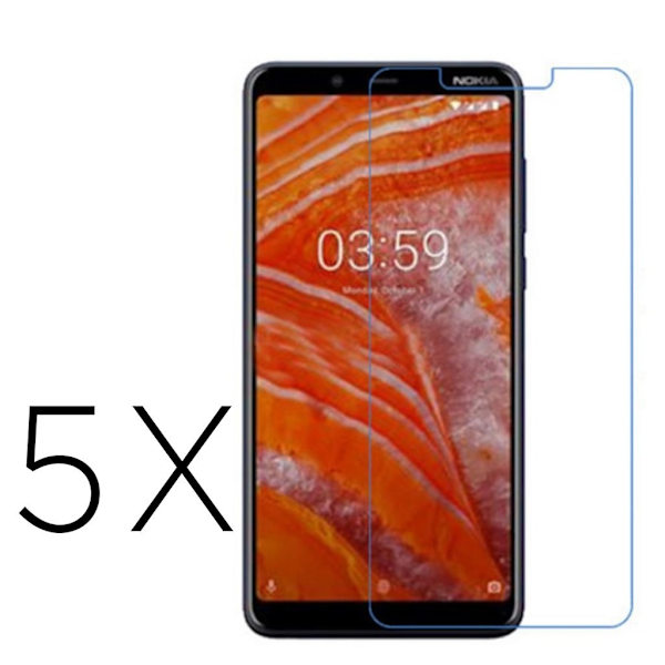 Nokia 3.1 Plus ultra klar LCD skærmbeskyttelse - 5-Pakke Transparent