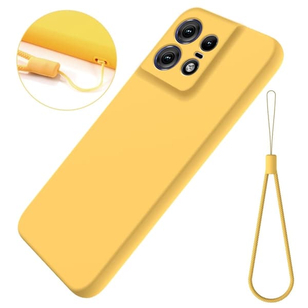 Matte Liquid Motorola Edge 50 Pro silikone cover - Gul Yellow