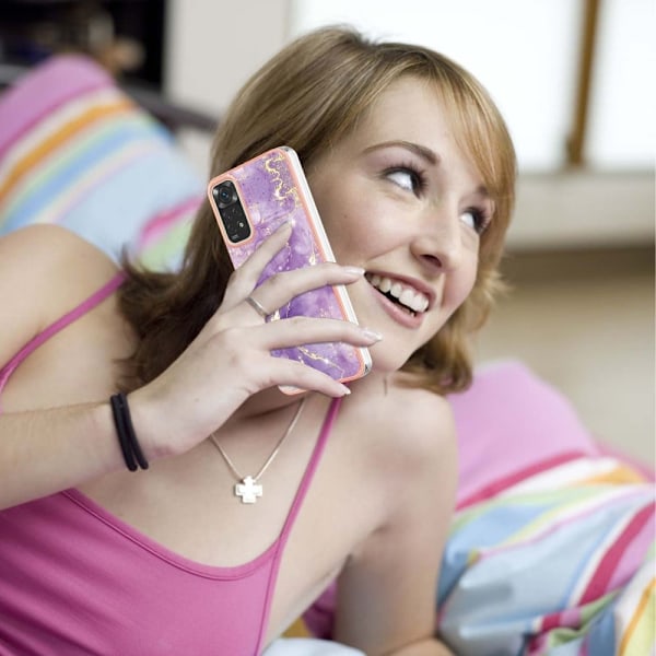 Marble design Xiaomi Redmi Note 11S / Xiaomi Redmi Note 11 kotelot - Violetti Marmori Sumu Purple
