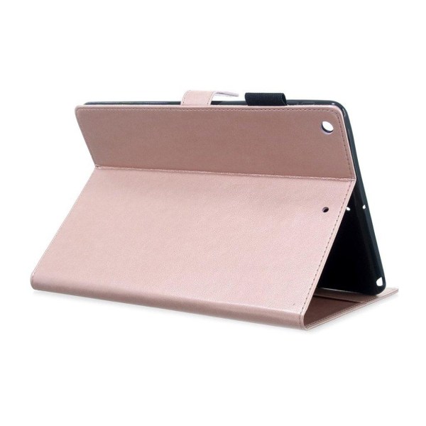 iPad 10.2 (2019) imprint butterfly leather flip case - Rose Gold Pink