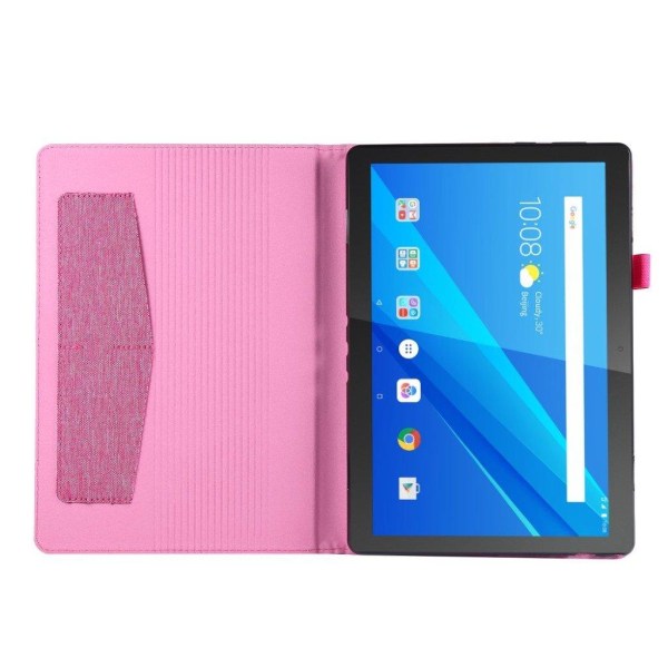 Lenovo Tab P10 yksinkertainen kangas nahka flip tapauksessa - Ruusu Pink