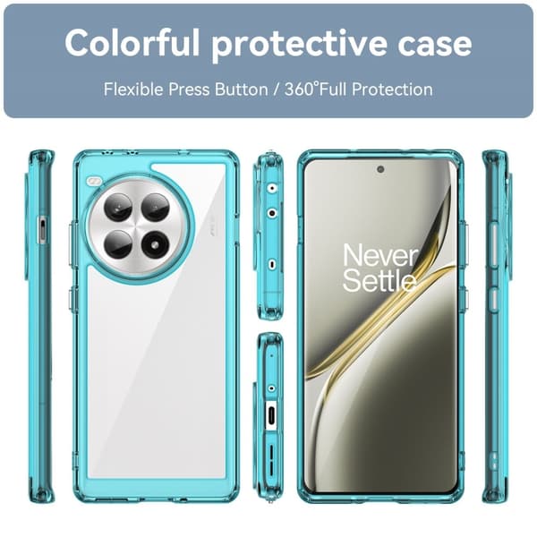 OnePlus Ace 3 Pro smart telefonskal i akryl - Transparent Blå Blå