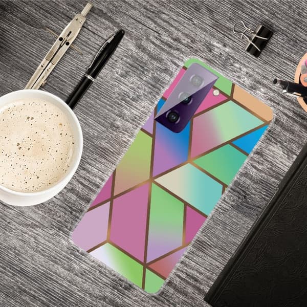 Marble design Samsung Galaxy S21 Plus 5G kotelot - Ruusu / Vihreä Ja Siniset Gradientit Multicolor