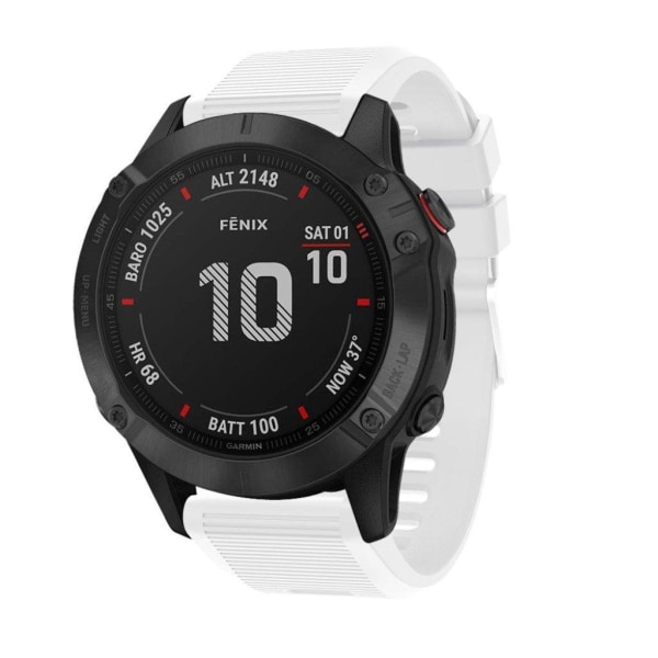 Garmin Fenix 6X klockarmband i silikon med korsade korn - Vit Vit