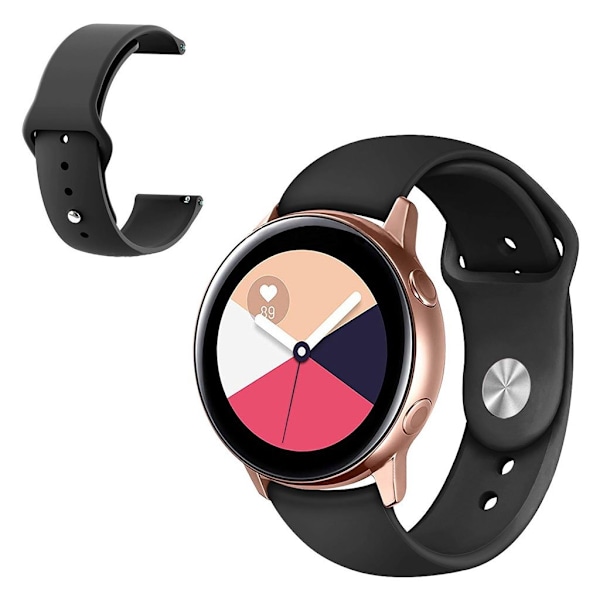 silikone rem til Samsung and Garmin rem - sort Black