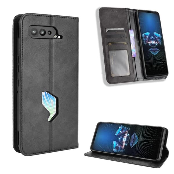 Bofink Vintage Asus ROG Phone 5 nahkakotelo - Musta Black