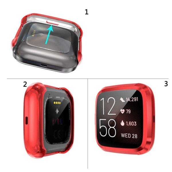 Fitbit Versa 2 galvanointikotelo - Punainen Red