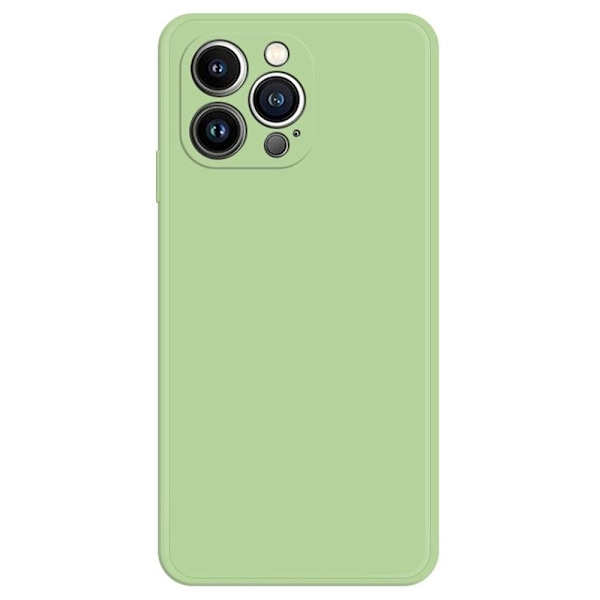iPhone 14 Pro Straight Edge Rubberized Flexible Anti-scratch Case Microfiber Lining telefonbagcover - Grøn Green