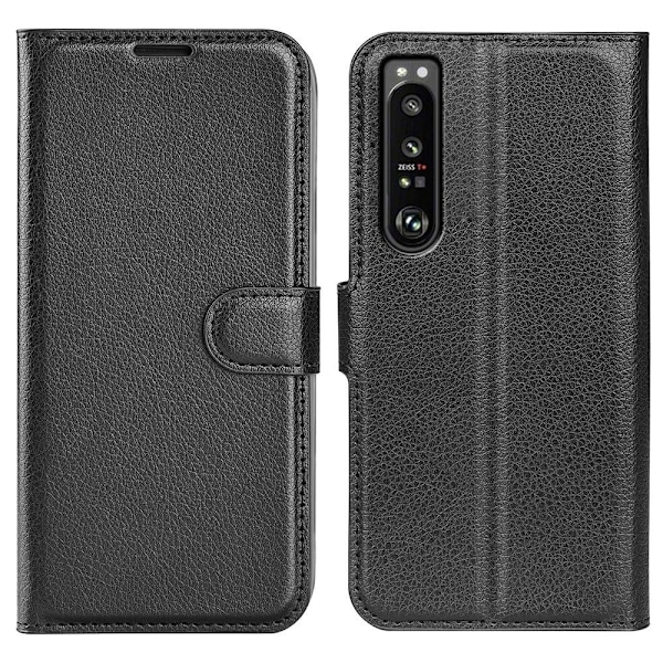 Klassisk Sony Xperia 1 IV flip etui - Sort Black