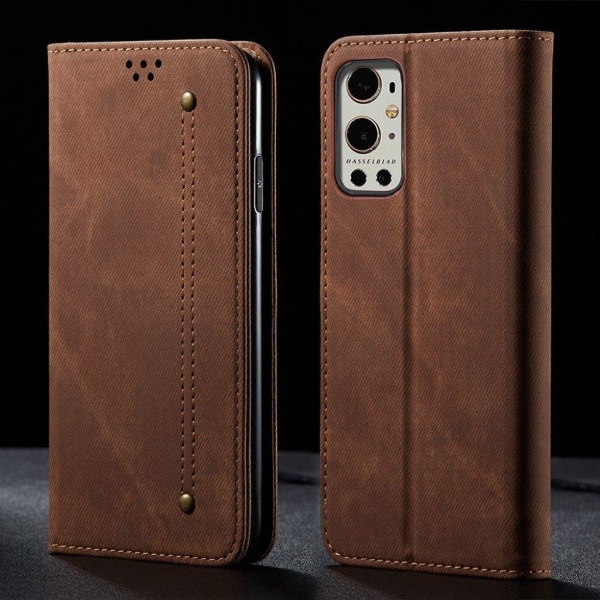 Jeans OnePlus 9 Pro Flip case - Brown Brown