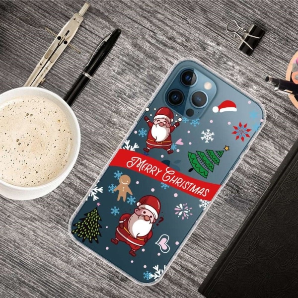 Julfodral till iPhone 14 Pro Max - Två Tomtar Röd