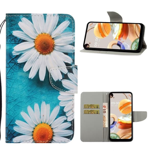 Wonderland LG K61 flip etui - White Flower White