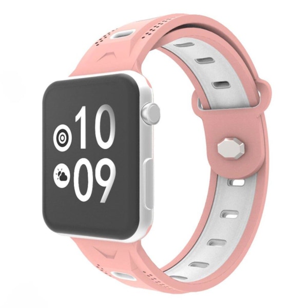 Apple Watch Series 4 40mm rhombus silikone Urrem - Lyserød Ydre Pink