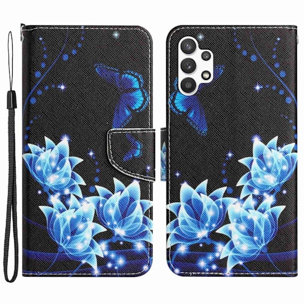 Wonderland Samsung Galaxy A04s / A13 5g / A13 4g Flip Etui - Blå Sommerfugl Blue