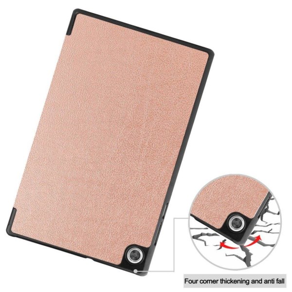Lenovo Tab M10 HD Gen 2 tri-fold leather flip case - Rose Gold Rosa