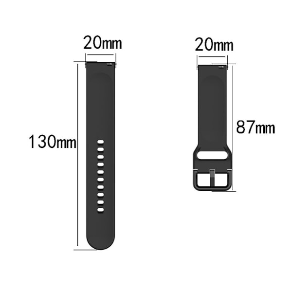 Samsung Galaxy Watch Active slidstærk silikoneurrem - sort Black
