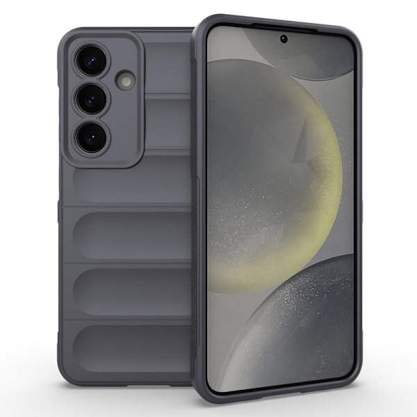 Blødt grebsformet Samsung Galaxy S25 Plus cover - Mørkegrå Silver grey