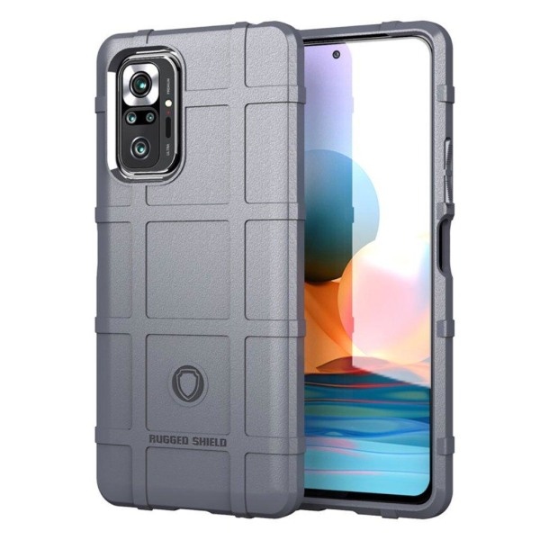 Rugged Shield Xiaomi Redmi Note 10 Pro / Xiaomi Redmi Note 10 Pro Max kotelot - Harmaa Silver grey