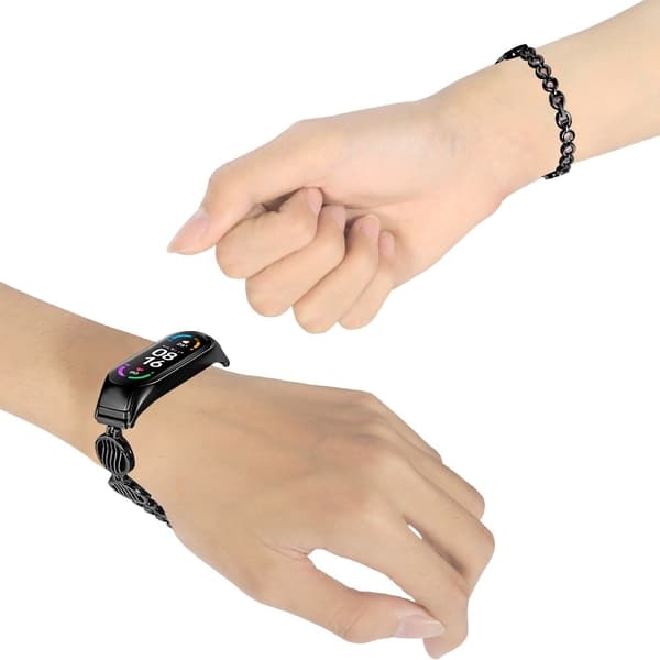 Xiaomi Mi Smart Band 4 / 3 klockarmband i rostfritt stål - Svart Svart