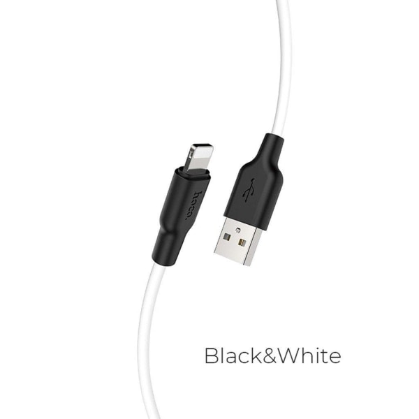 HOCO X21 Plus Silicone charging cable for Lightning - black＆whit Vit