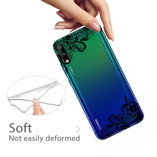 Deco Huawei P40 Lite E skal - Spetsblomma Svart