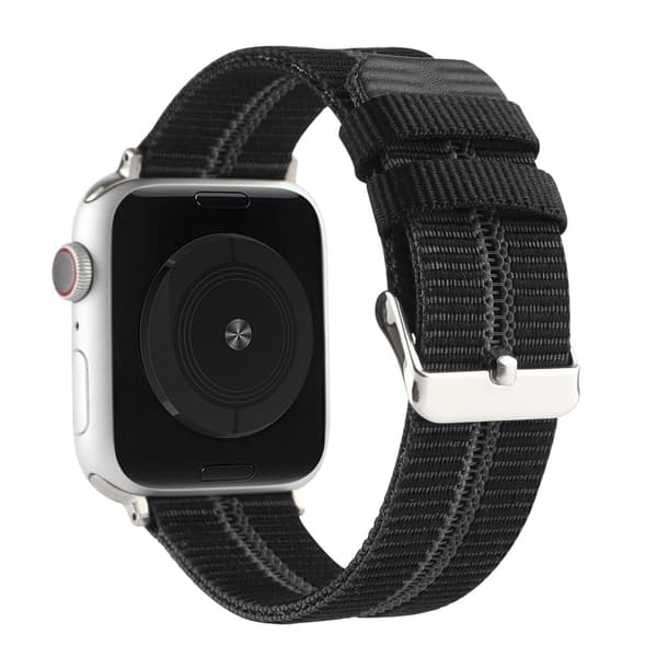 Apple Watch (41 mm) nylonklokkerem med striper - Svart Black