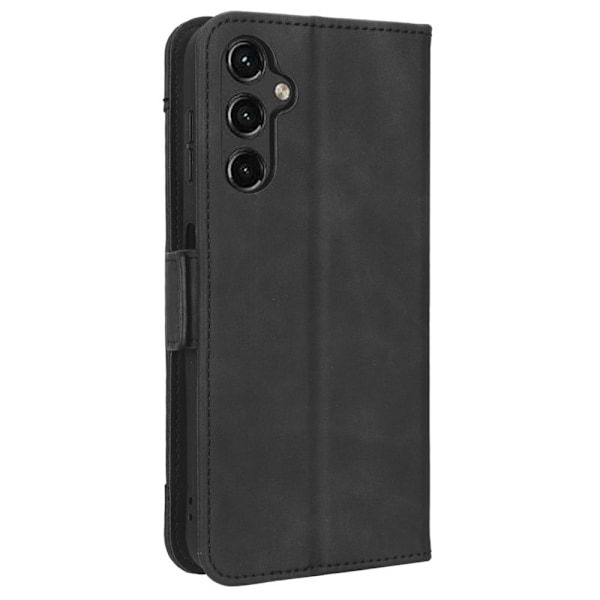 Stilfuldt Læder Etui med Pung til Samsung Galaxy A14 - Sort Black